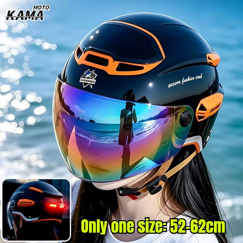 여름 빈티지 오토바이 헬멧 조절 가능한 듀얼 바이저 여 - Dual Visor Motorcycle Racing Helmet 리뷰 및 가격