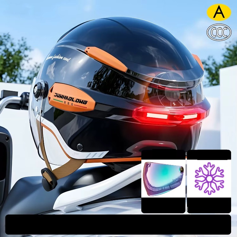 여름 빈티지 오토바이 헬멧 조절 가능한 듀얼 바이저 여 - Dual Visor Motorcycle Racing Helmet 리뷰 및 가격