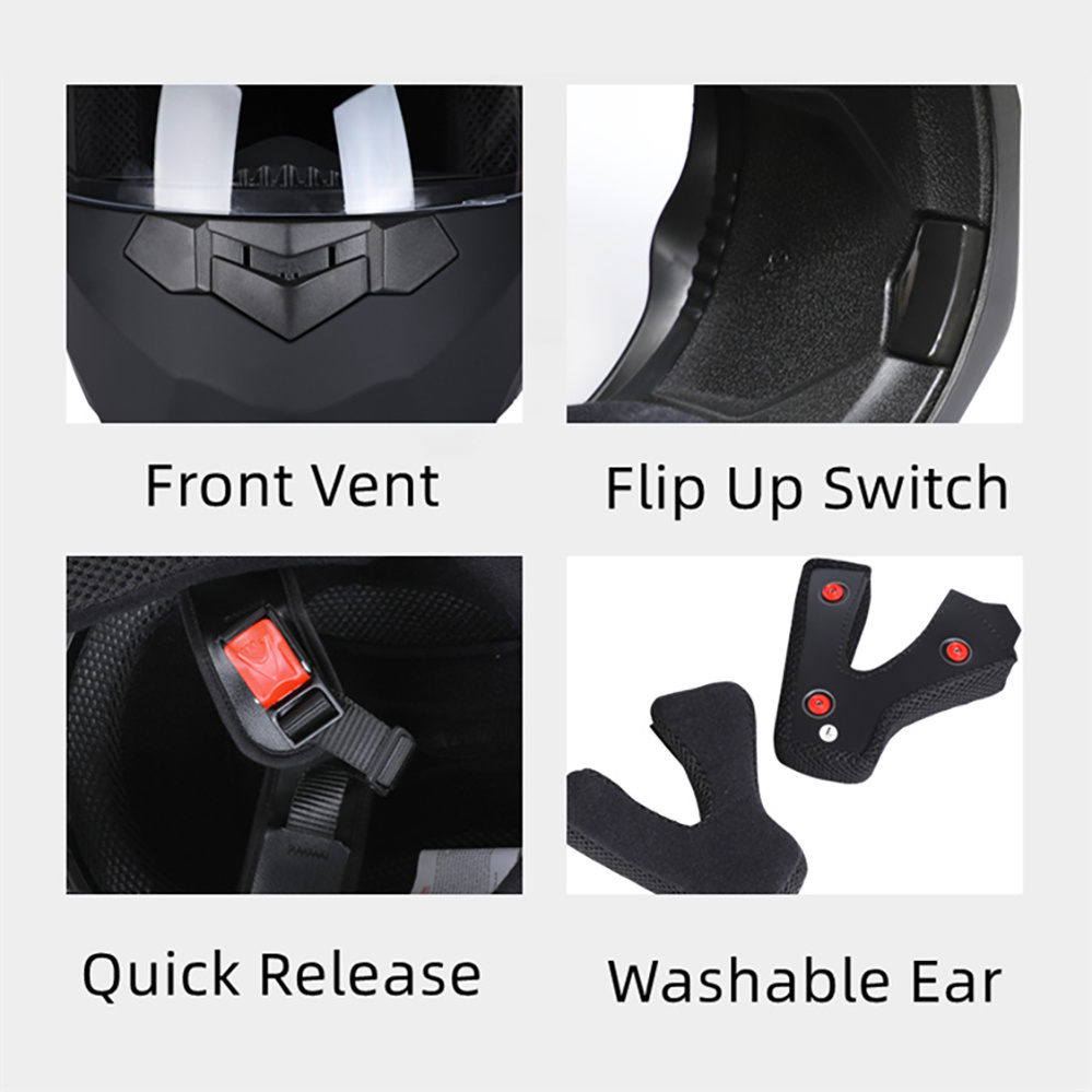 모듈형 더블 렌즈 오토바이 헬멧 최신 플립 페이스 안전 - Modular Flip Up Motorcycle Helmet Dot Approved 리뷰 및 가격